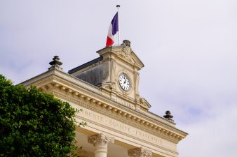 arcachon city hall french flag town hall france